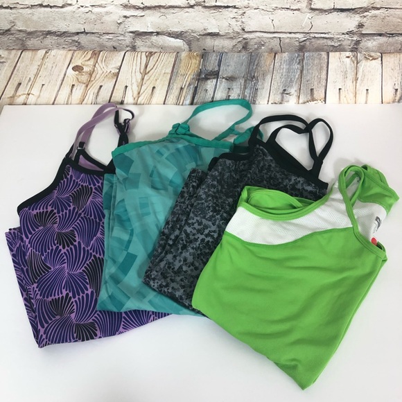 Bundle of 4 racerback athletic workout tank tops